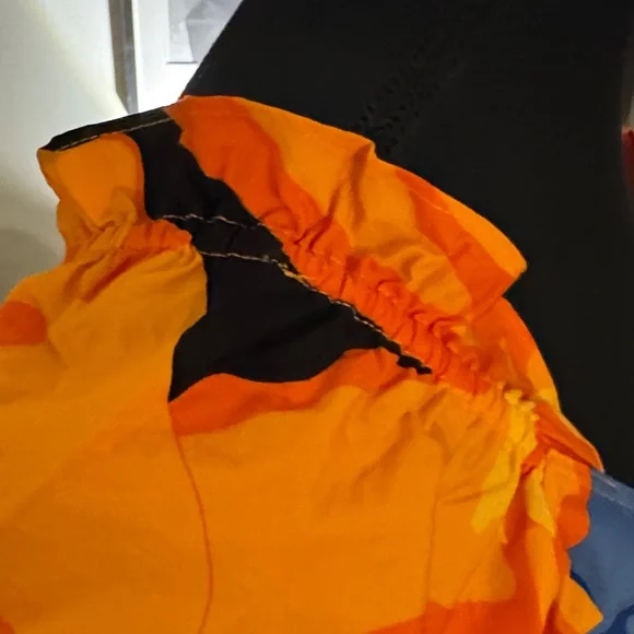 Vibrant Orange and Blue Midi Dress - Picture 6 of 9